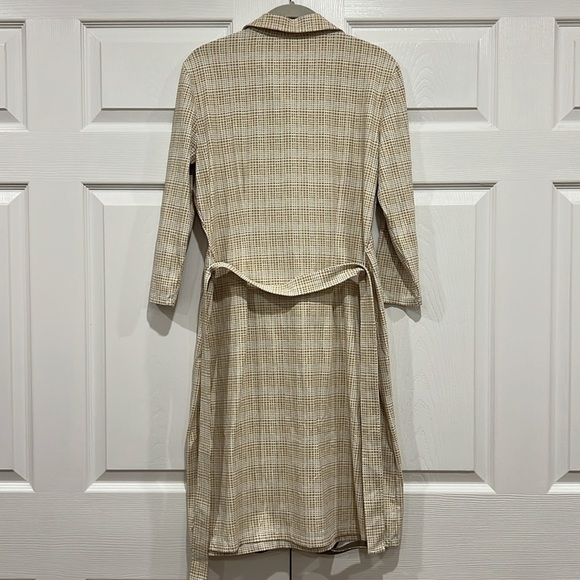 J. McLaughlin Calla Dress in Mini Mod Matrix Tan White Size Medium - Picture 5 of 8